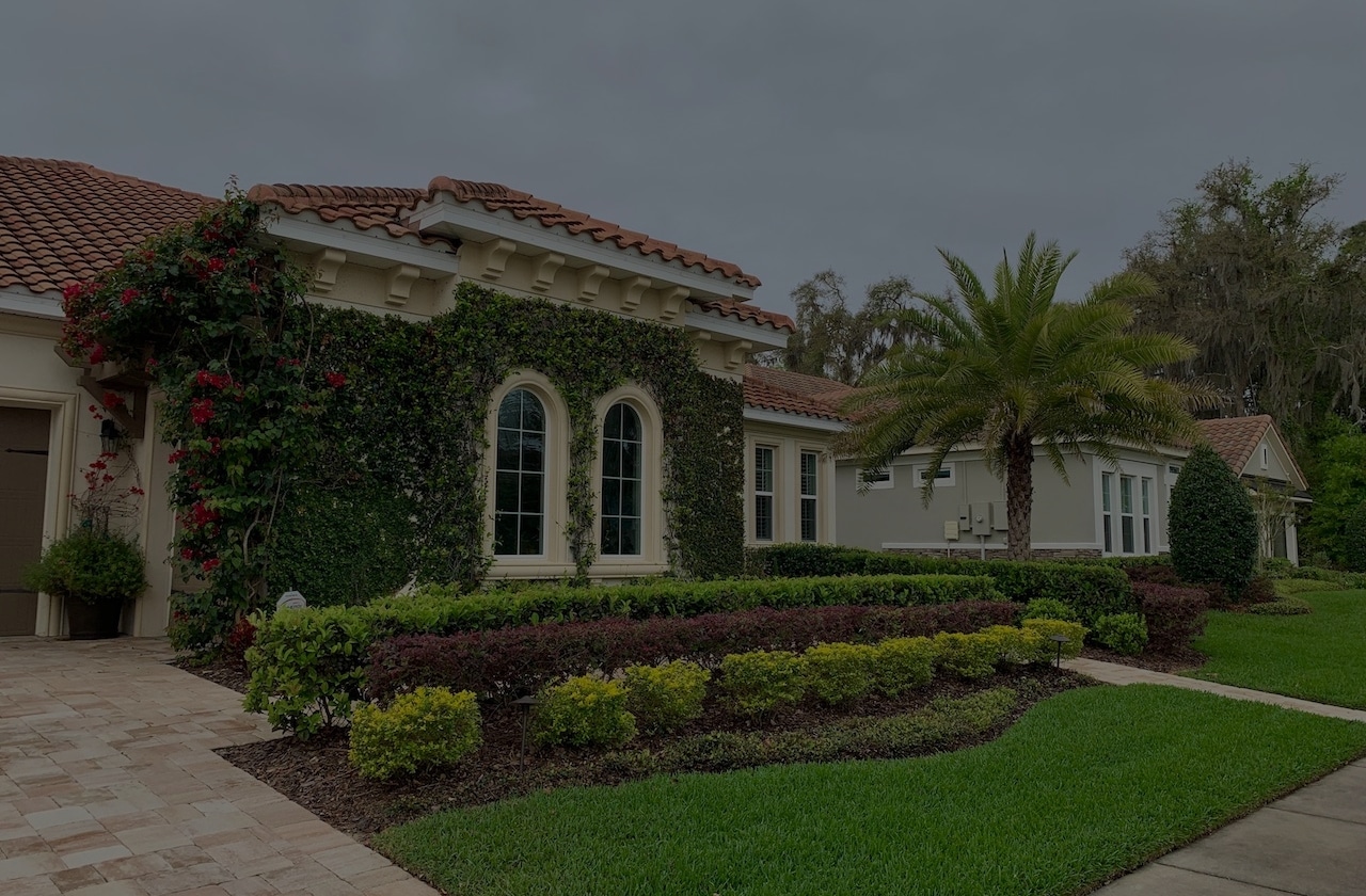 Tampa front yard landscape design with layered planting